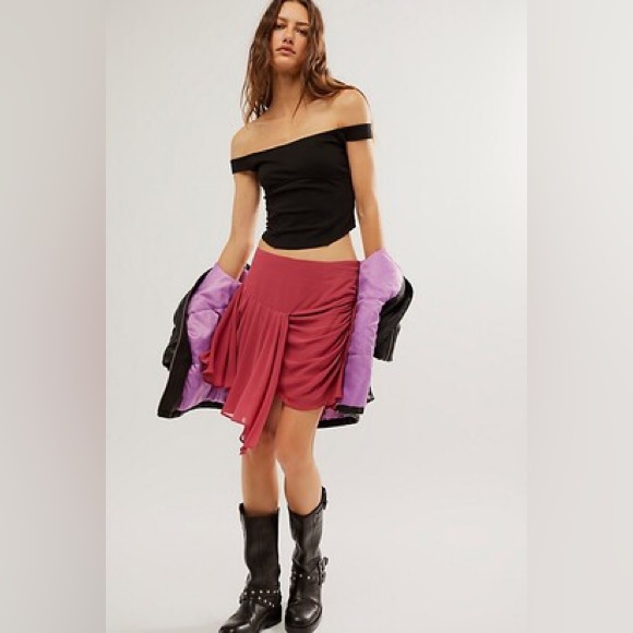 Free People Tattered Romance Mini Skirt